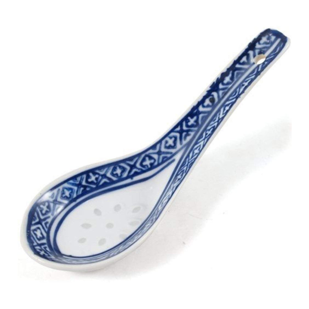 Blue and White Porcelain Ramen Spoon