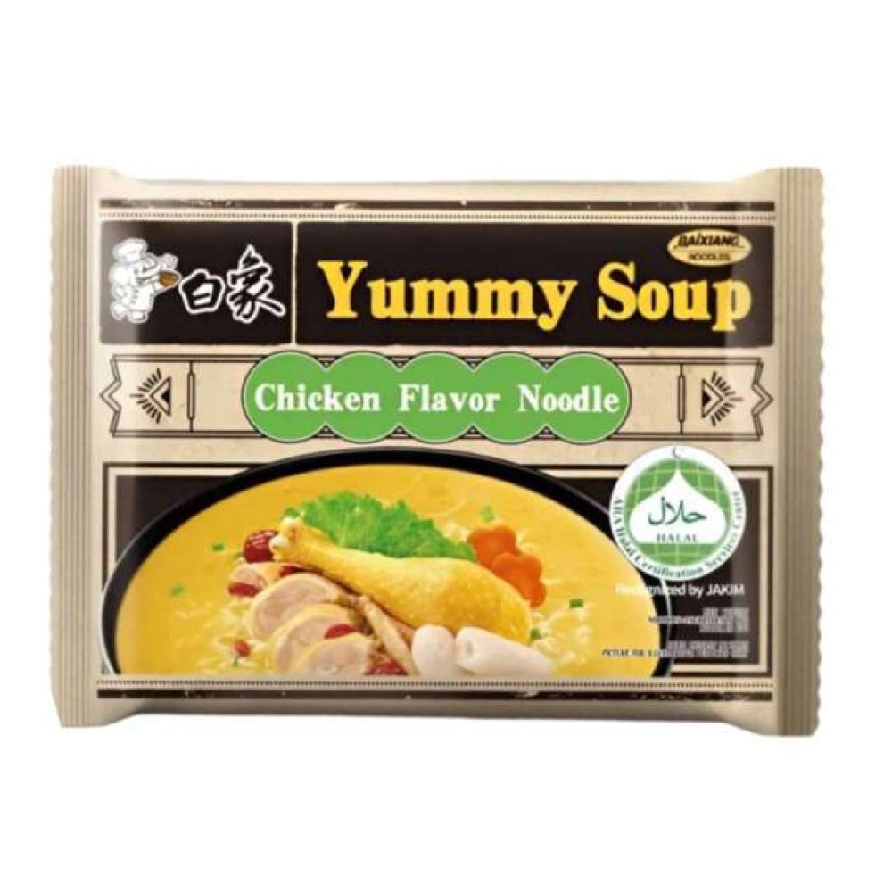 Baixiang Yummy Soup Chicken Flavor Noodles 96g