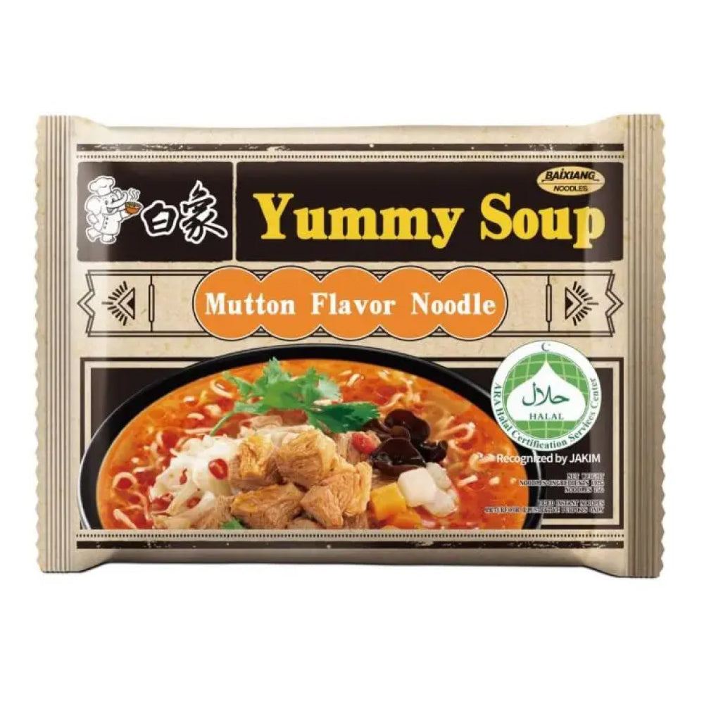 Baixiang Yummy Soup Mutton Flavor Noodles 103g