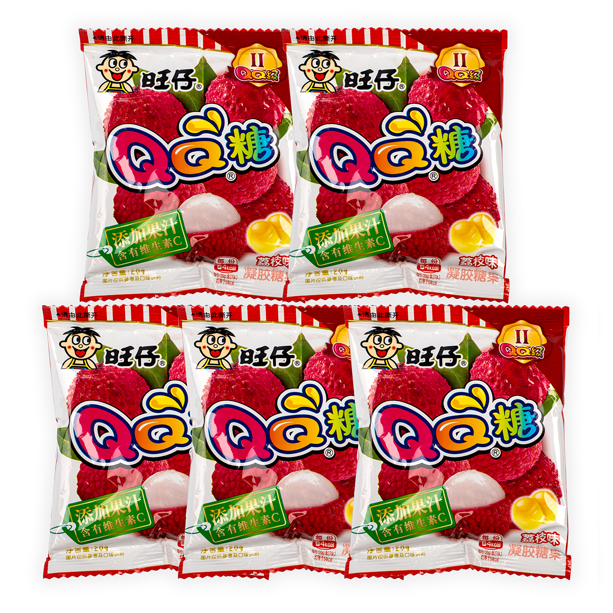 Want Want QQ Gummy Litchi 5pk