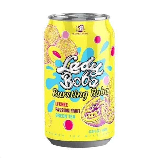 Madam Hong Bursting Boba Lychee Passion Fruit Green Tea 320ml